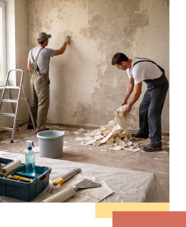 Снятие старых обоев в Баксане быстро и качественно