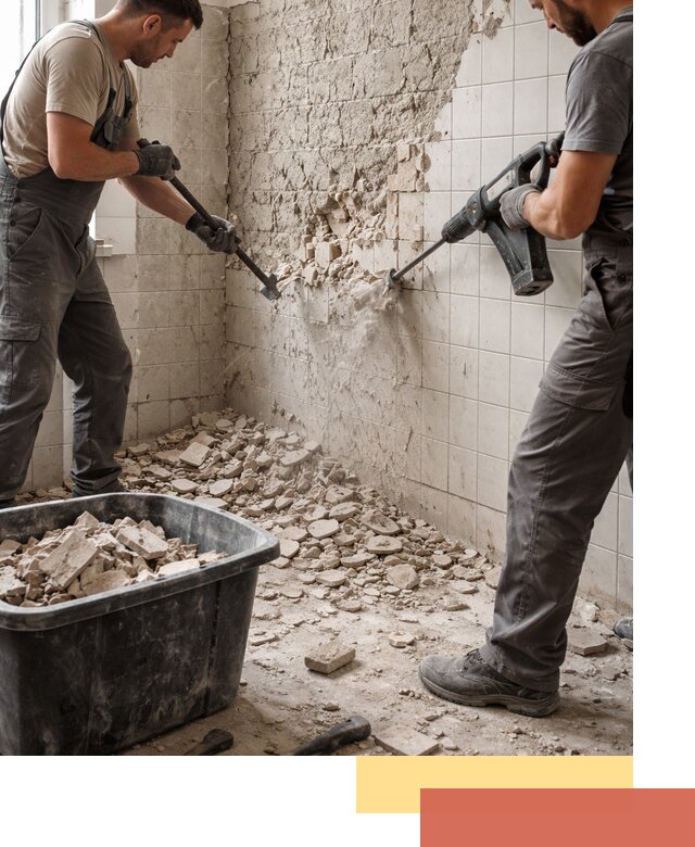 Демонтаж плитки со стен в Баксане быстро и аккуратно