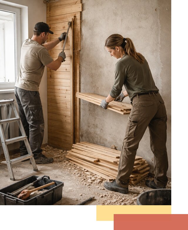 Демонтаж вагонки со стен в Баксане — профессиональный демонтаж