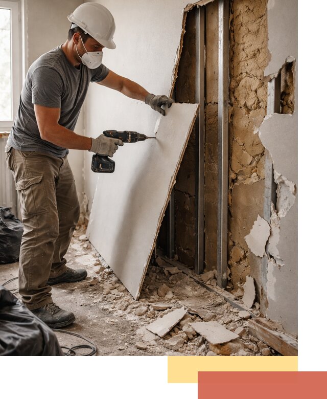 Демонтаж гипсокартона со стен в Баксане качественно и быстро