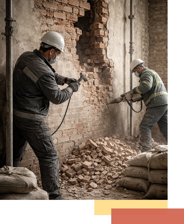 Демонтаж кирпичных стен в Баксане быстро и безопасно