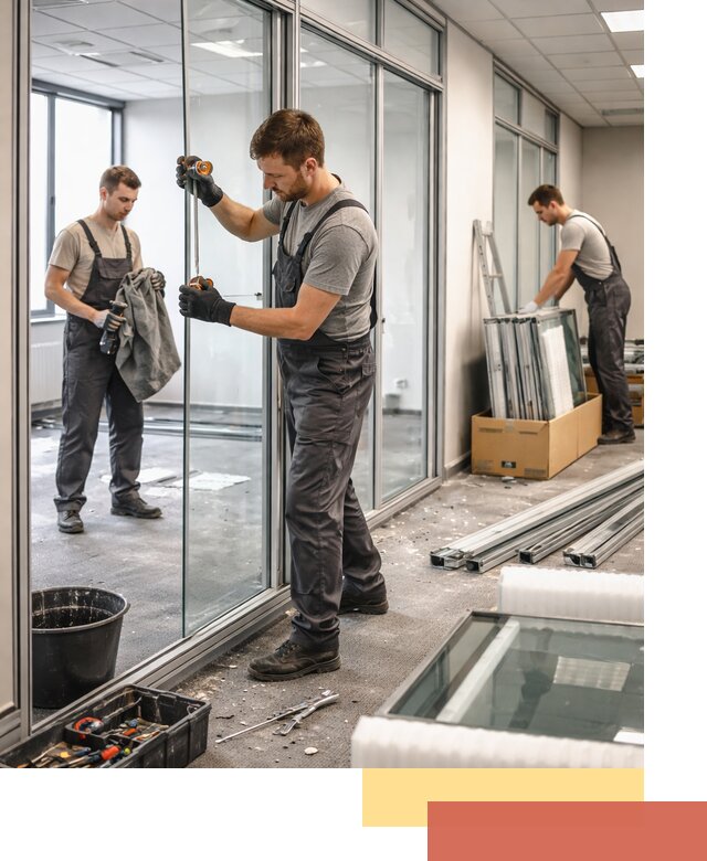 Демонтаж стеклянных перегородок в Баксане быстро и безопасно