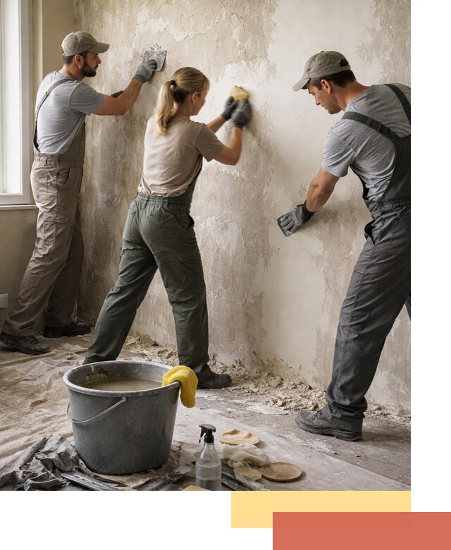 Очистка стен от клея и грунтовки в Баксане качественно и быстро