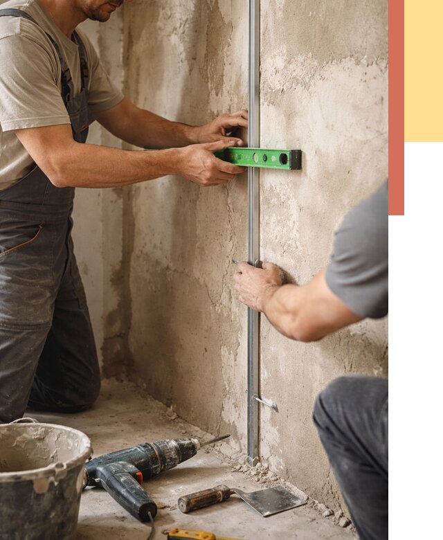 Установка штукатурных маяков в Баксане от 7071 руб. — быстро и недорого | ОТДЕЛОЧНИК-Бкс