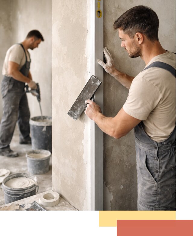 Выведение углов стен в Баксане: монтаж и оштукатуривание