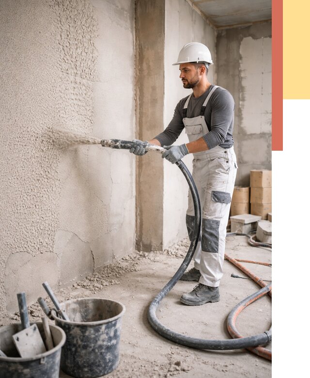 Машинная штукатурка стен в Баксане под ключ от 6566 руб./м2 | ОТДЕЛОЧНИК-Бкс