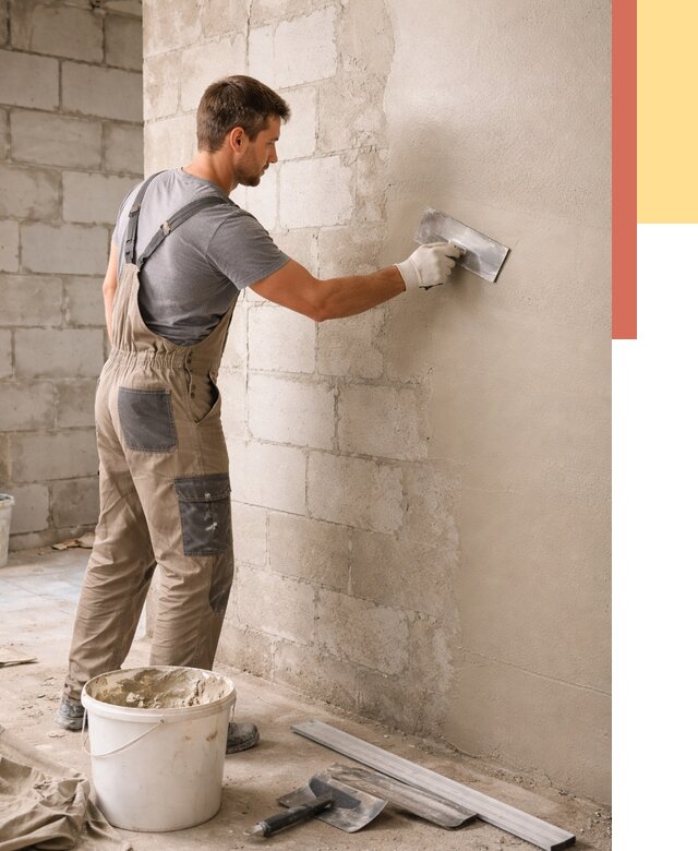 Штукатурка стен из газобетона в Баксане от 2121 руб./м2 — быстро и недорого | ОТДЕЛОЧНИК-Бкс