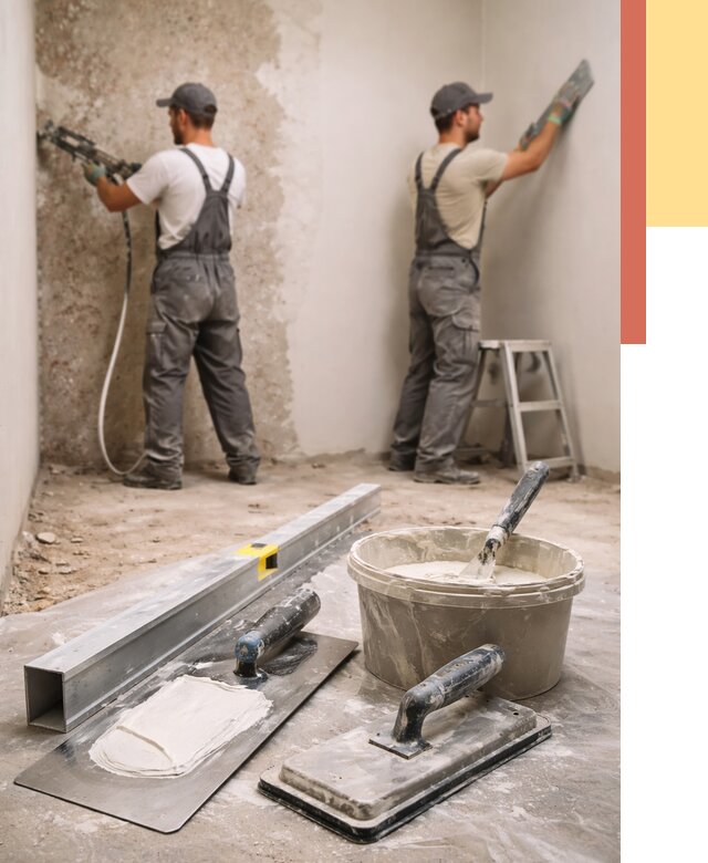 Штукатурка стен под обои в Баксане от 4546 руб./м2 — выравнивание под обои | ОТДЕЛОЧНИК-Бкс