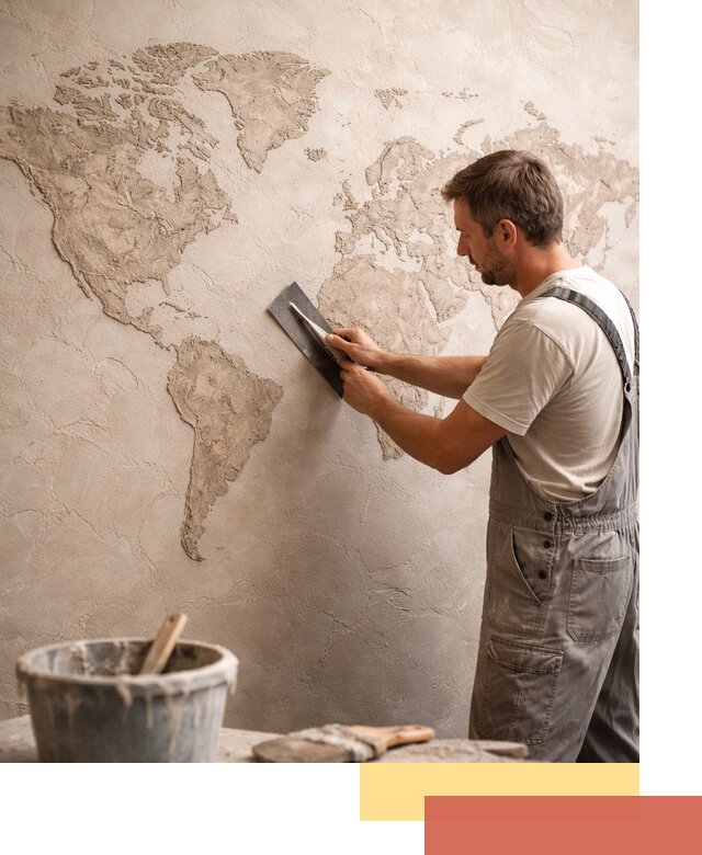 Декоративная штукатурка «Карта мира» под ключ в Баксане