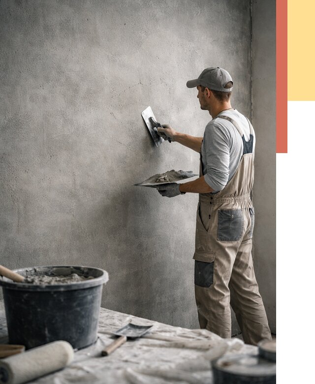 Декоративная штукатурка под бетон в Баксане от 2526 руб./м² — нанесение под ключ | ОТДЕЛОЧНИК-Бкс