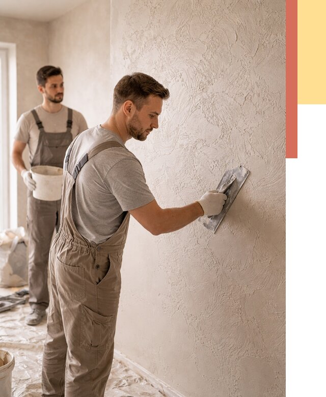 Фактурная штукатурка стен в Баксане от 4243 руб./м² — заказать под ключ | ОТДЕЛОЧНИК-Бкс