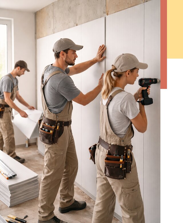 Монтаж ПВХ панелей на стены в Баксане от 455 руб/м2 — быстро и недорого | ОТДЕЛОЧНИК-Бкс