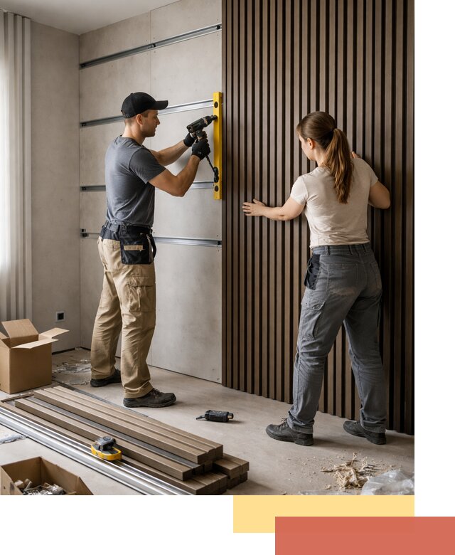 Монтаж реечных панелей на стены в Баксане