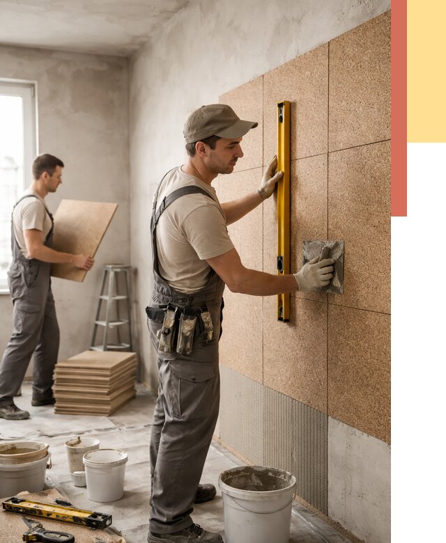 Монтаж пробковых панелей на стены в Баксане от 3536 руб. — ОТДЕЛОЧНИК-Бкс