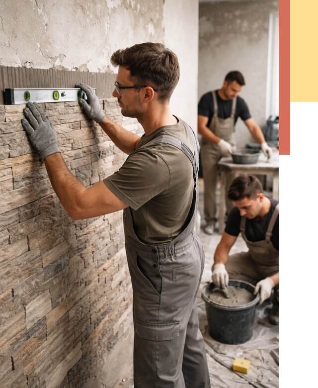 Монтаж искусственного камня в Баксане от 4546 руб. под ключ | ОТДЕЛОЧНИК-Бкс