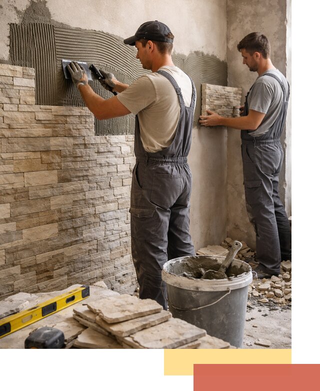 Монтаж искусственного камня в Баксане — облицовка стен и фасадов