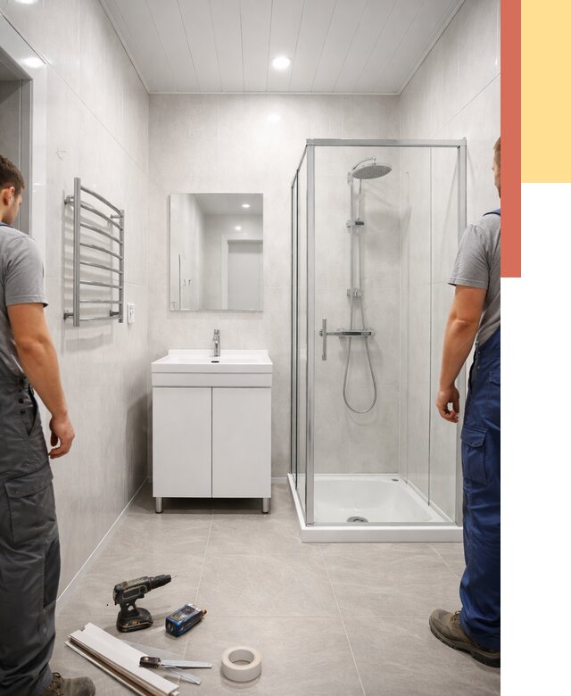 Отделка ванной комнаты панелями ПВХ в Баксане от 4546 руб. за м2 | ОТДЕЛОЧНИК-Бкс