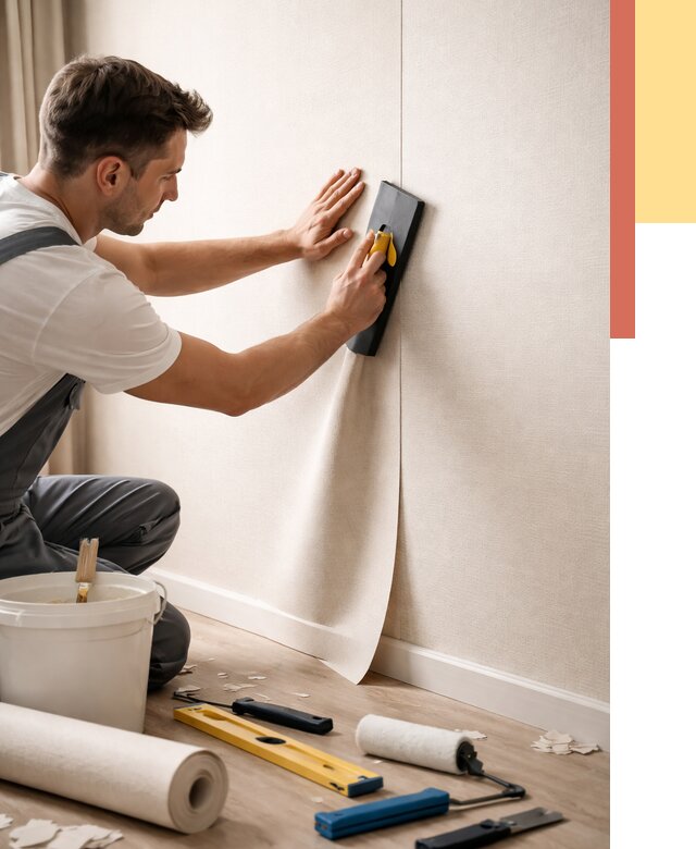 Поклейка виниловых обоев в Баксане от 4546 руб. | Быстро и недорого — ОТДЕЛОЧНИК-Бкс