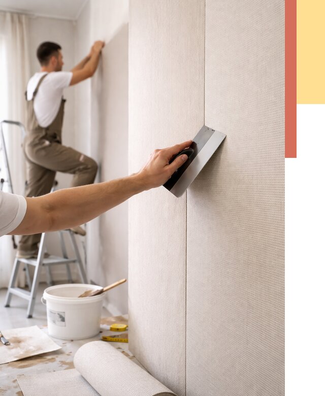 Поклейка текстильных обоев в Баксане от 4546 руб. под ключ | ОТДЕЛОЧНИК-Бкс