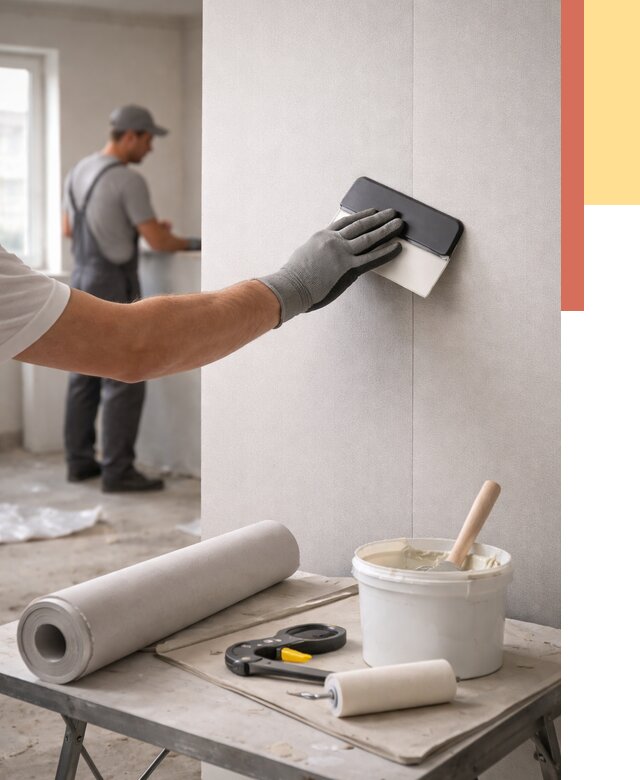 Поклейка обоев под покраску в Баксане от 3536 руб. за м2 | ОТДЕЛОЧНИК-Бкс