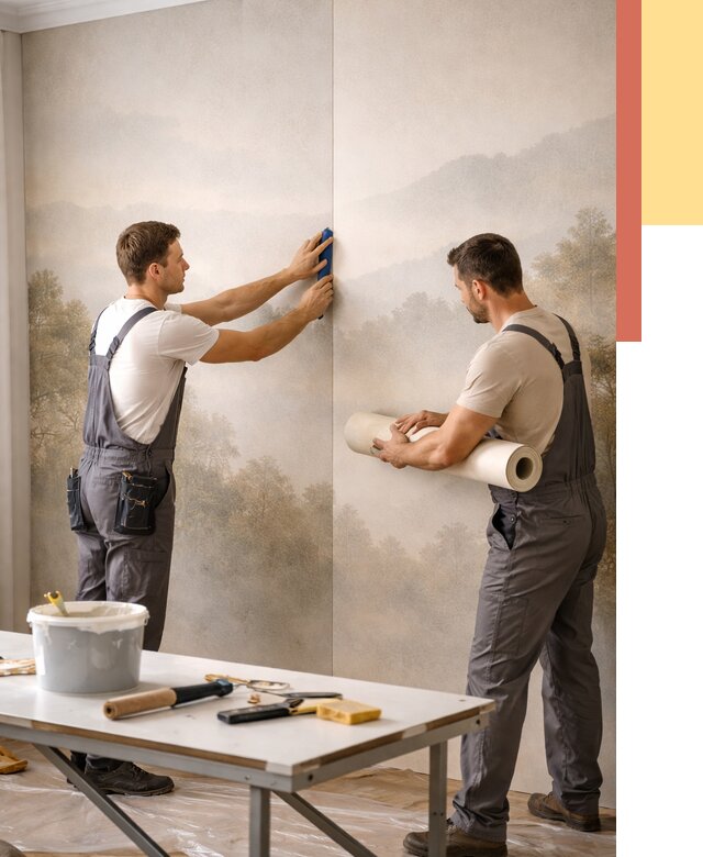 Поклейка фотообоев в Баксане от 8587 руб/м² — быстро и недорого | ОТДЕЛОЧНИК-Бкс