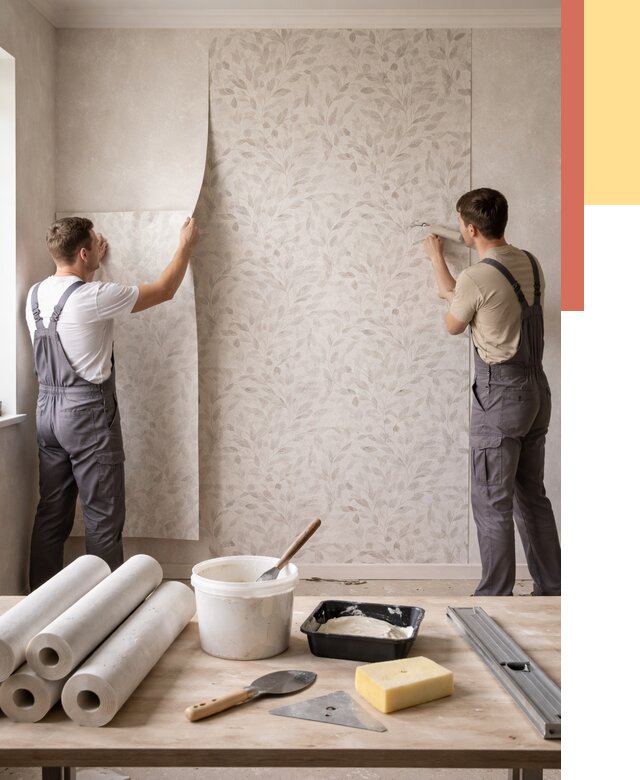 Поклейка обоев с подбором рисунка в Баксане от 3536 руб. | ОТДЕЛОЧНИК-Бкс - быстро и недорого