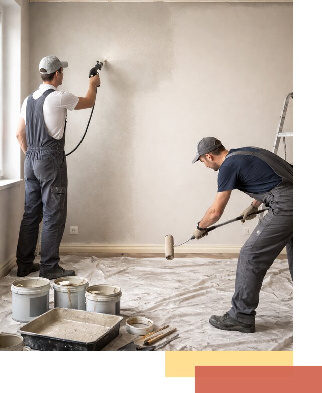 Покраска стен моющейся краской и защита поверхностей в Баксане