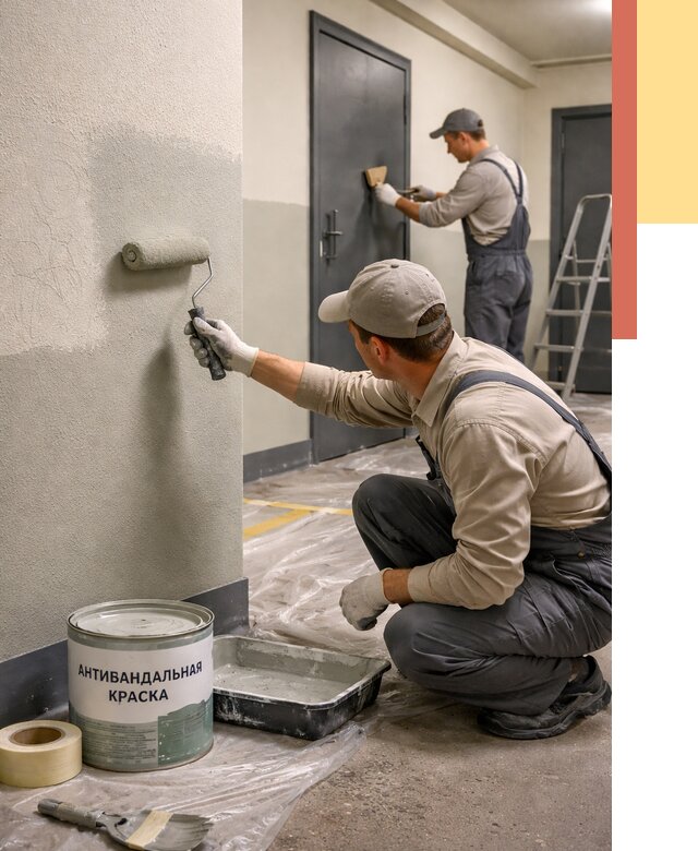 Покраска стен антивандальной краской в Баксане от 4546 руб./м² под ключ | ОТДЕЛОЧНИК-Бкс