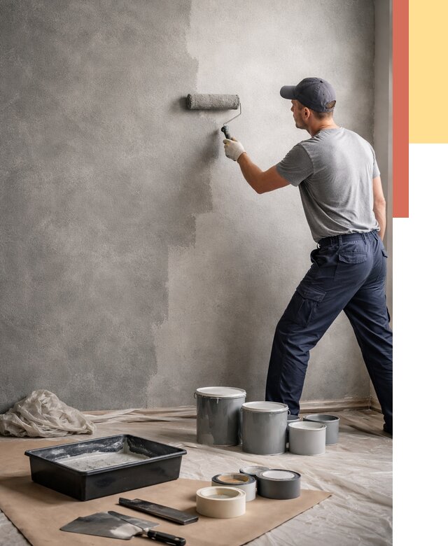 Покраска стен под бетон в Баксане от 657 руб. за м2 — быстро и недорого | ОТДЕЛОЧНИК-Бкс