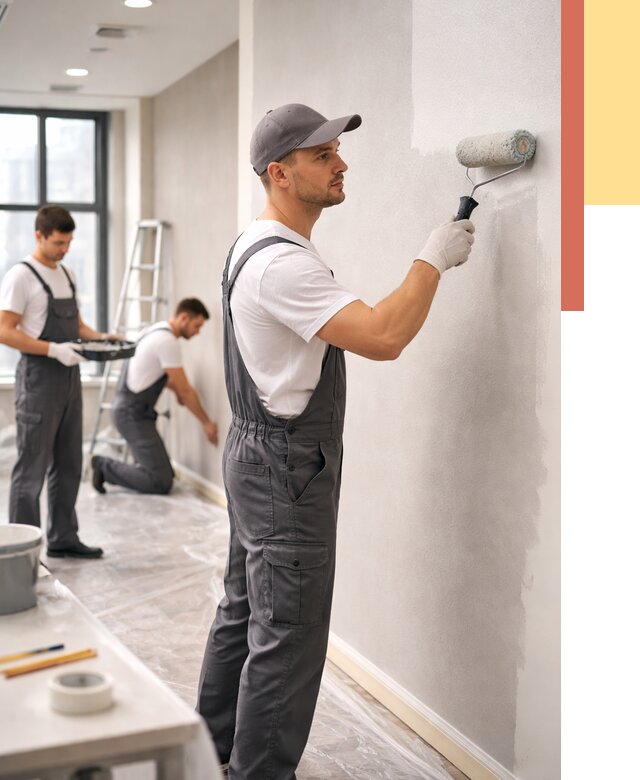 Покраска стен в офисе в Баксане от 8587 руб. — быстро и недорого | ОТДЕЛОЧНИК-Бкс