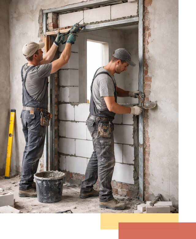 Закладка дверного проема под ключ в Баксане: демонтаж, монтаж, отделка