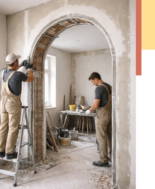 Устройство арочного проема в Баксане от 9597 руб. под ключ — быстро и недорого | ОТДЕЛОЧНИК-Бкс