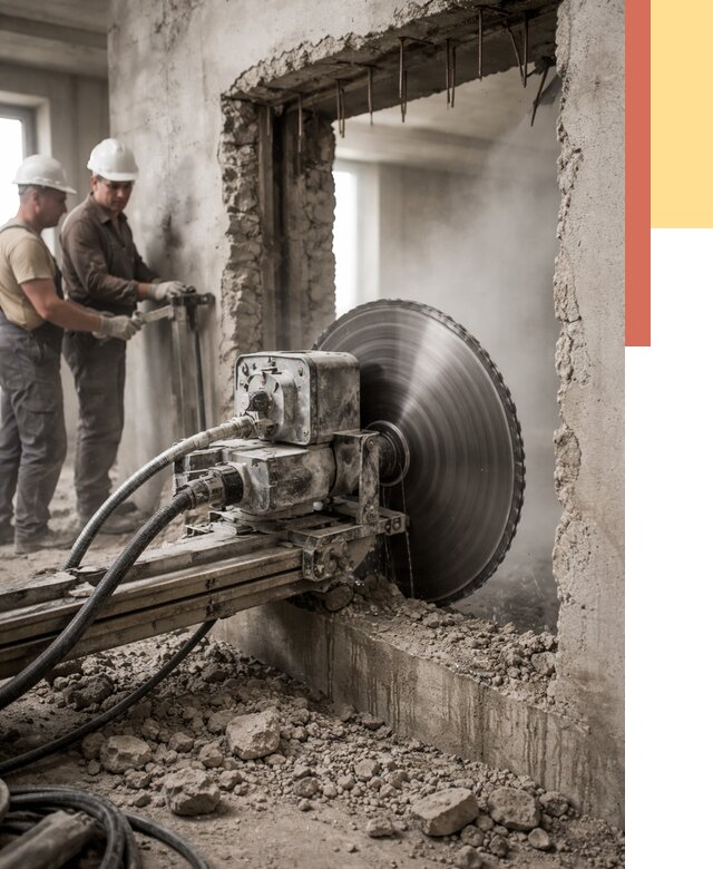 Алмазная резка проемов в Баксане от 4546 руб. быстро и недорого | ОТДЕЛОЧНИК-Бкс