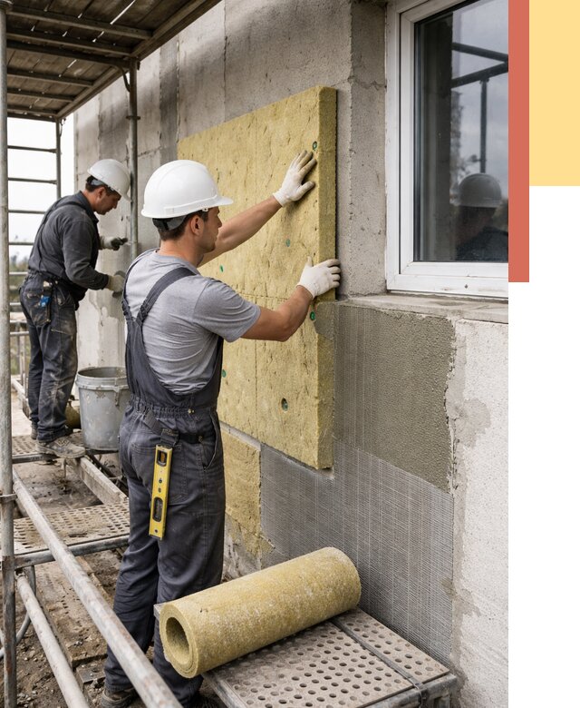 Утепление стен в Баксане от 4344 руб. под ключ — быстро и недорого | ОТДЕЛОЧНИК-Бкс