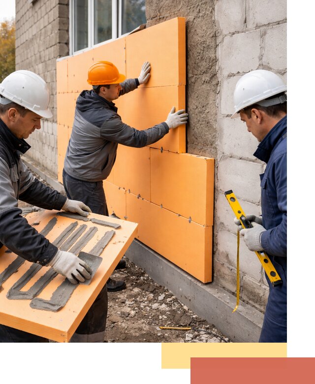 Утепление фасада пеноплексом под ключ в Баксане