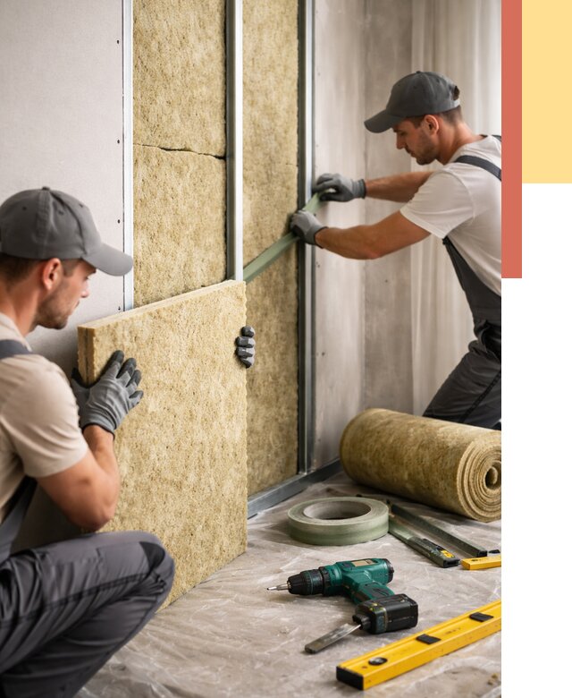 Шумоизоляция стен в Баксане под ключ от 1869 руб. | ОТДЕЛОЧНИК-Бкс