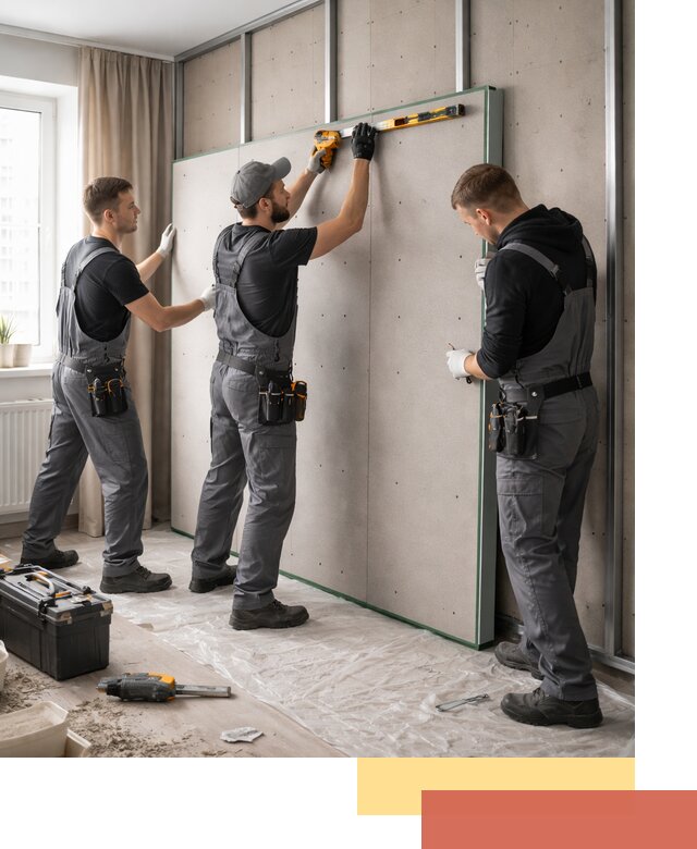 Шумоизоляция стен панелями ЗИПС в Баксане для жилых и коммерческих помещений