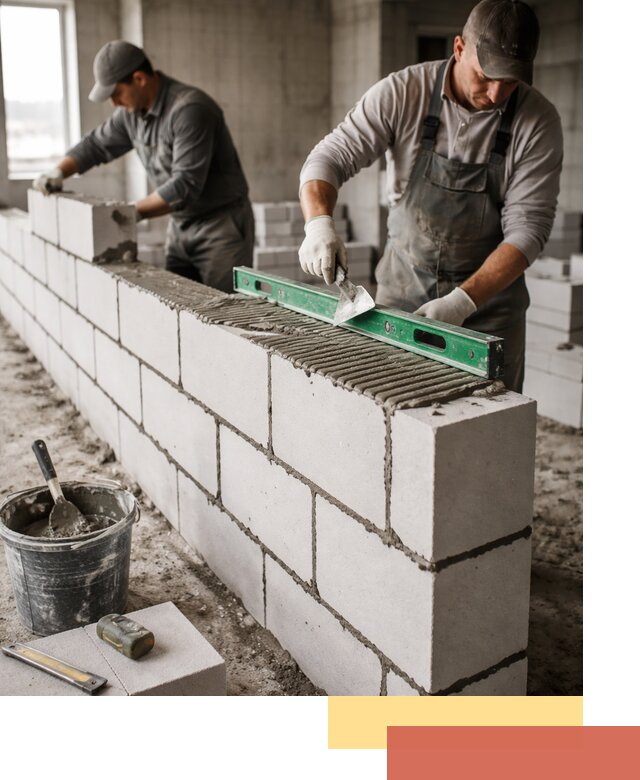 Кладка перегородок из газобетона в Баксане быстро и качественно