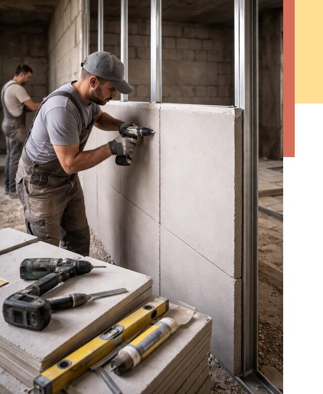 Кладка влагостойких перегородок ПГП в Баксане от 1212 руб. под ключ | ОТДЕЛОЧНИК-Бкс