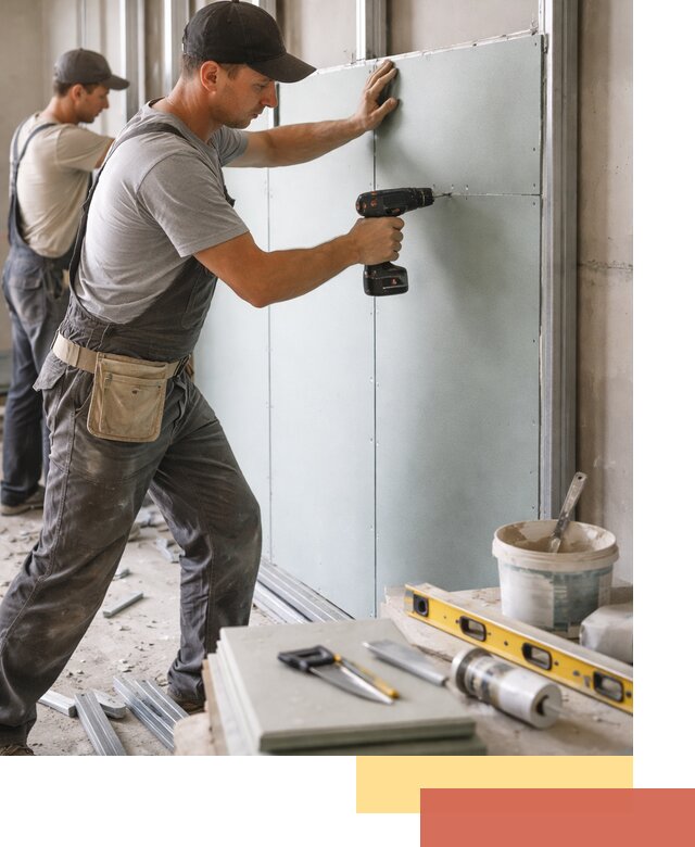 Кладка влагостойких перегородок ПГП в Баксане