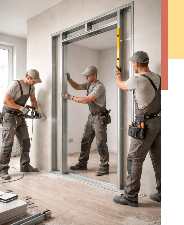 Устройство дверного проема в перегородке в Баксане от 4546 руб. под ключ | ОТДЕЛОЧНИК-Бкс