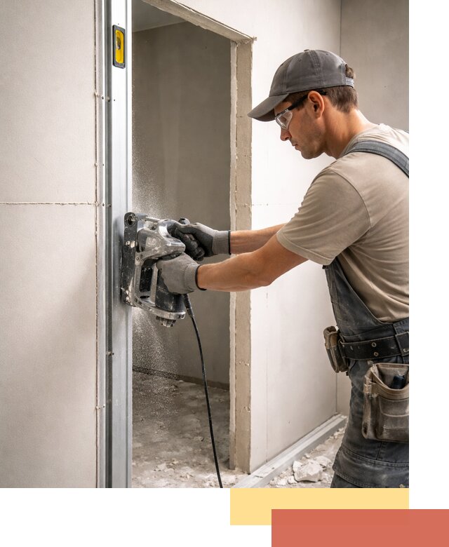 Устройство дверного проема в перегородке в Баксане