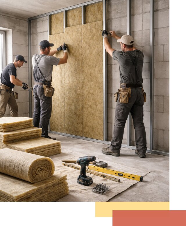 Шумоизоляция перегородок из блоков в Баксане — монтаж и защита шумоизоляцией