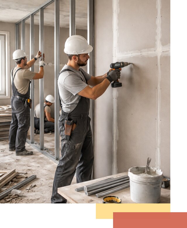 Перегородки из огнестойкого гипсокартона в Баксане под ключ