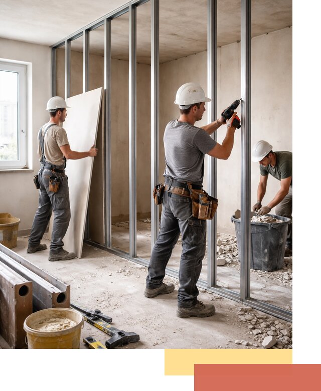 Перенос гипсокартонной перегородки в Баксане профессионально и быстро