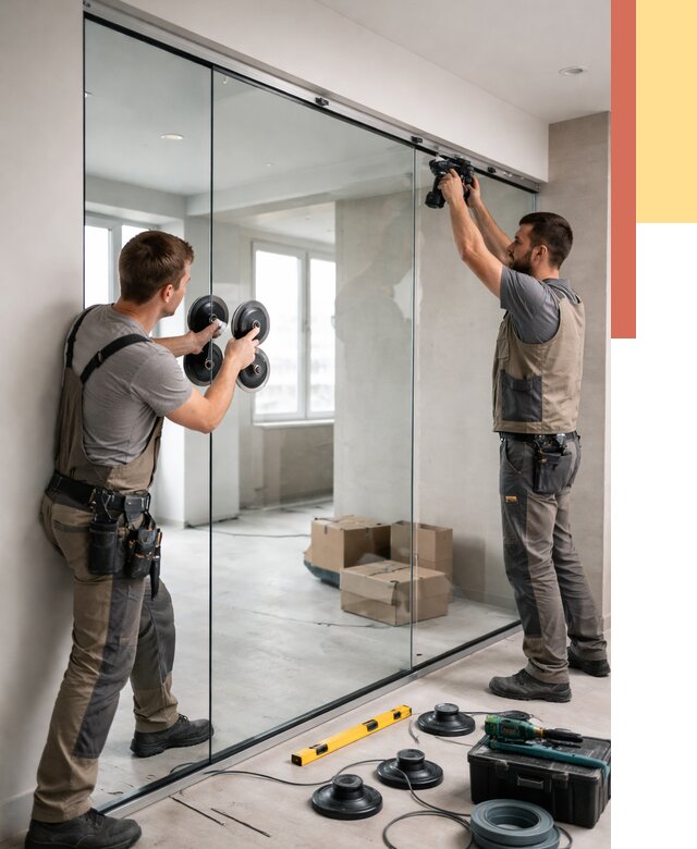 Монтаж стеклянных перегородок в Баксане от 6566 руб. | ОТДЕЛОЧНИК-Бкс