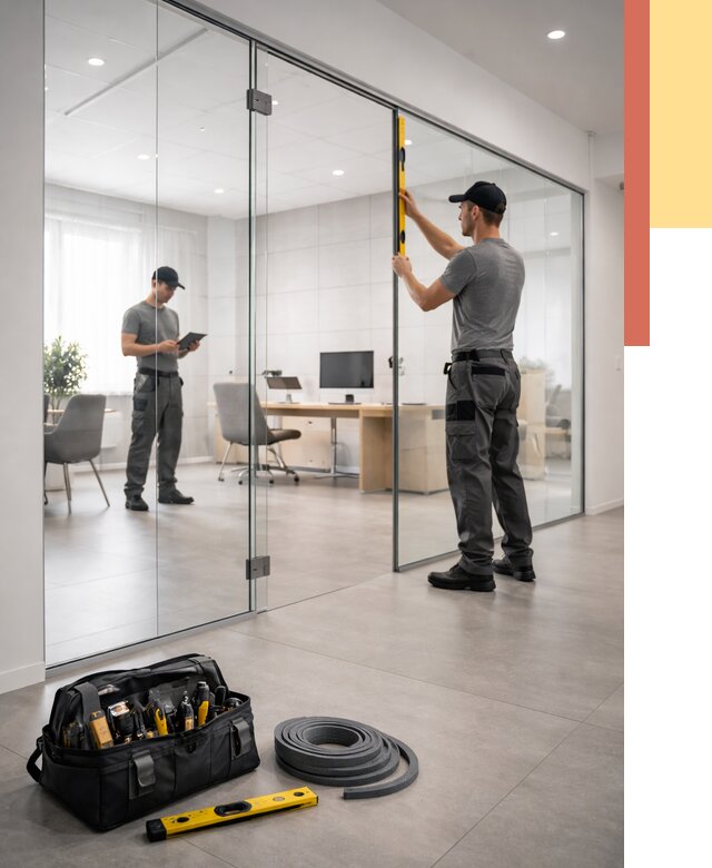 Цельностеклянные перегородки под ключ в Баксане от 9597 руб. — монтаж и цены | ОТДЕЛОЧНИК-Бкс