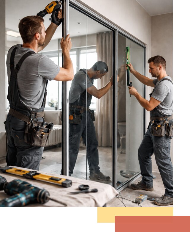 Каркасные стеклянные перегородки под ключ в Баксане