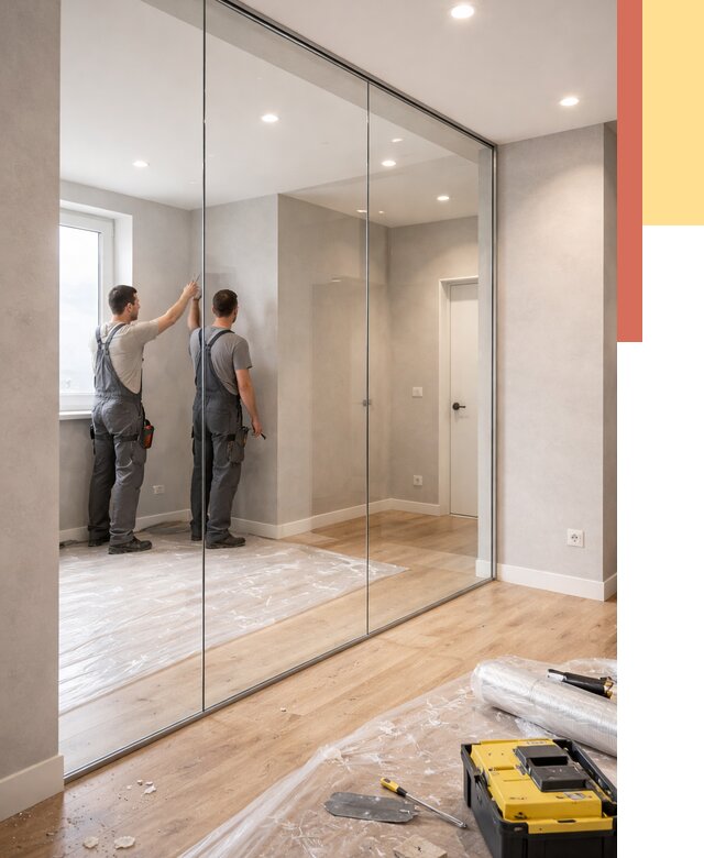 Безрамные стеклянные перегородки в Баксане — монтаж от 9597 руб. | ОТДЕЛОЧНИК-Бкс