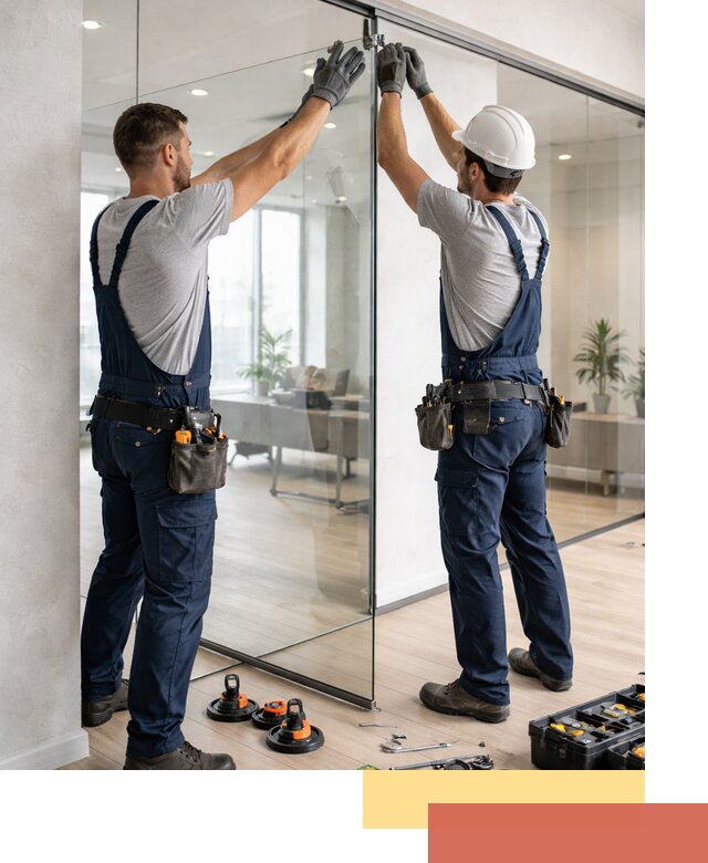 Безрамные стеклянные перегородки под ключ в Баксане